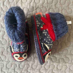 Garnet Hill Boiled Wool Toddler Slippers Penguin Size 6 Unisex Boys Girls